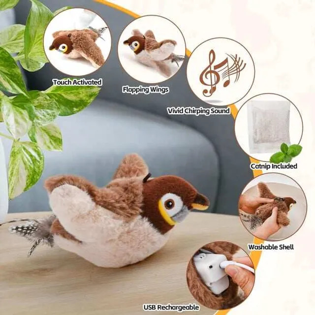 🔥🐾Interactive Chirping Bird Cat Toy